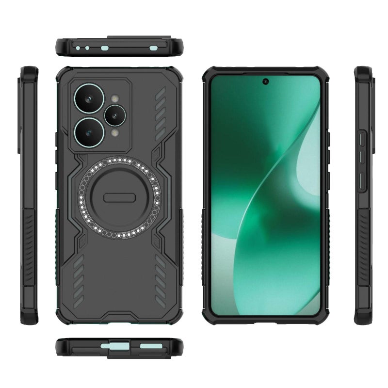 For Realme 15 5G Global  Armor MagSafe Magnetic Ring Shockproof Phone Case(Black) - Image 3